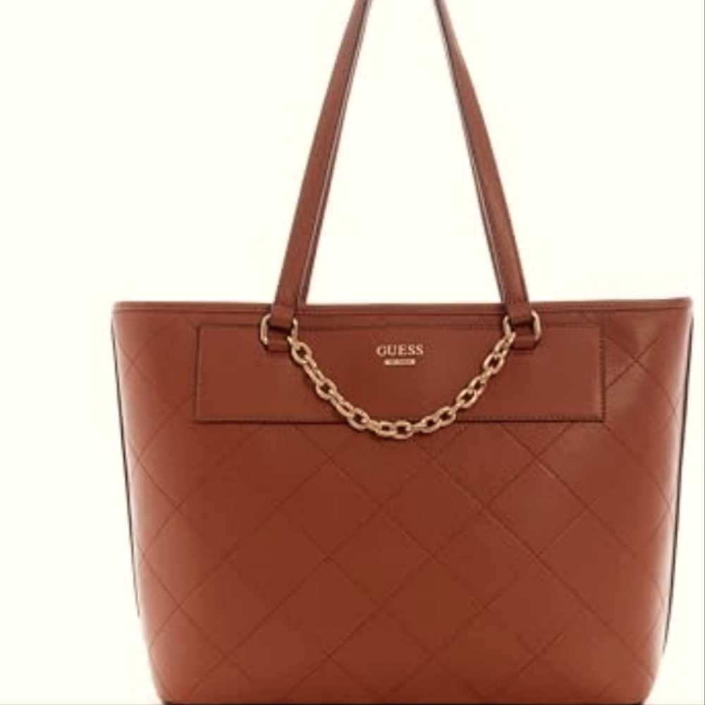 GUESS Factory Women's Alenna Quilted Carryall Tote Handbag